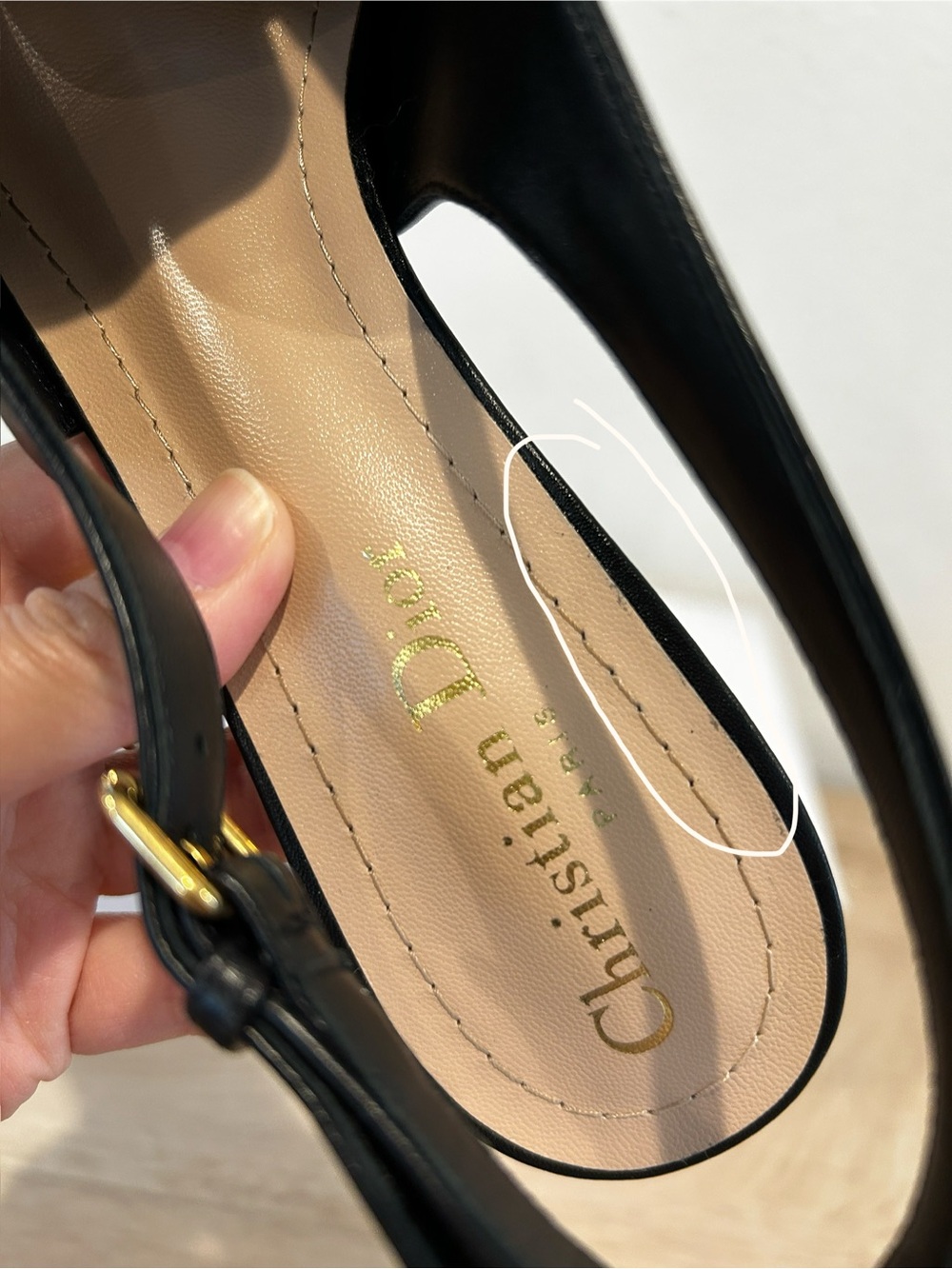 NIB DIOR Dior Boy Leather Slingback pumps w/gold-tone lettering, Size 38, $1300 - Picture 13 of 13